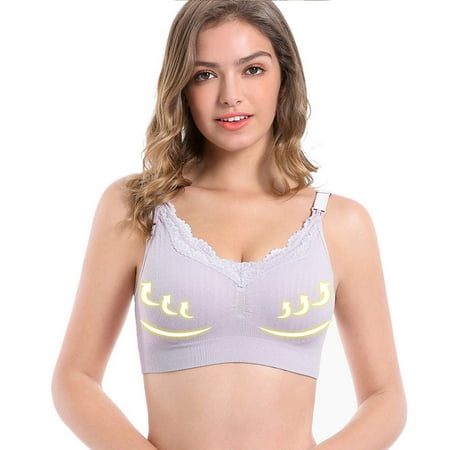 

Zedker Nursing Bras Nursing Bras For Breastfeeding Ladies Traceless Comfortable Breathable No Steel Ring Front Buckle Breastfeeding Bra Woman Underwear Clearance
