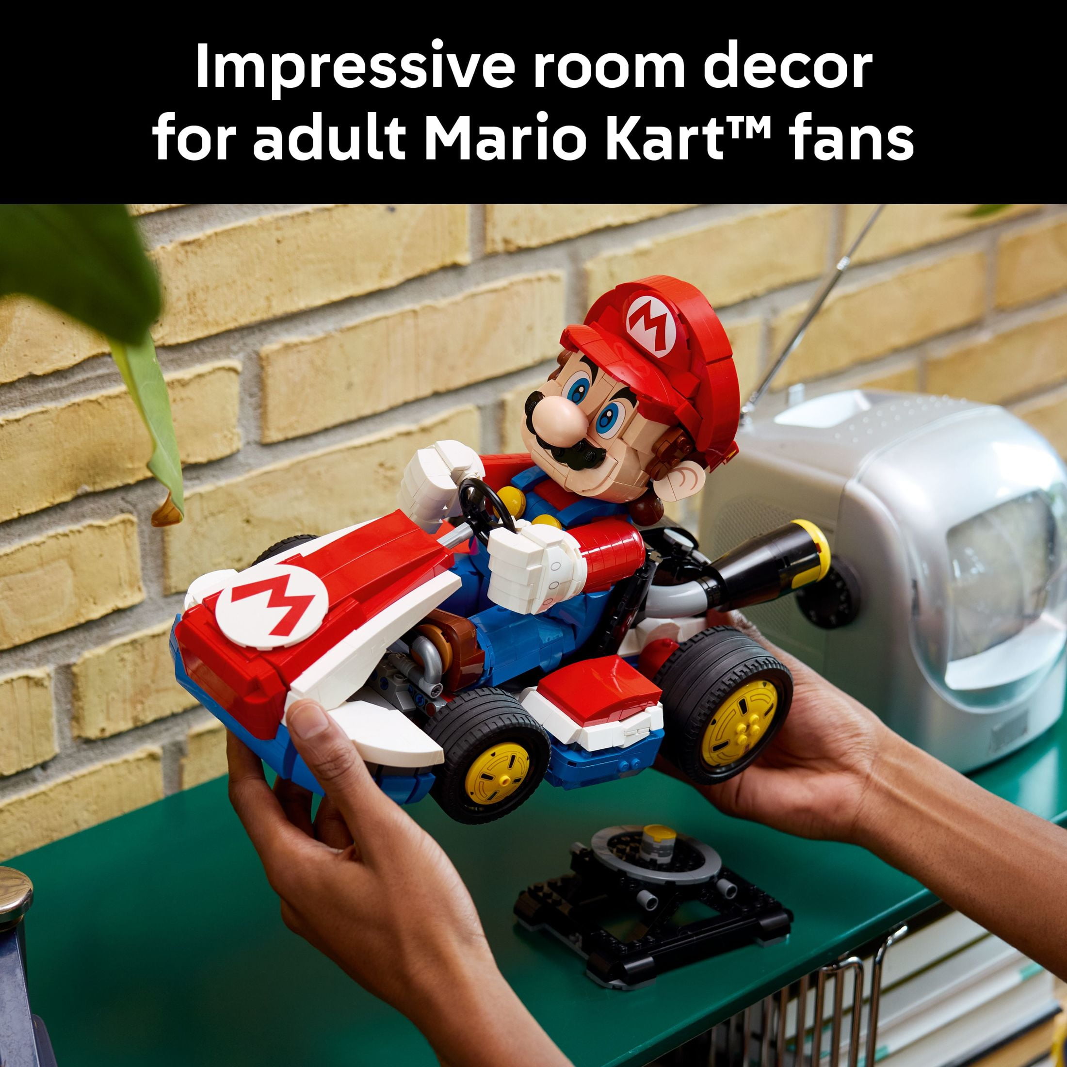LEGO Super Mario: Mario Kart – Mario & Standard Kart 3D Puzzle for Adults - DIY Book Shelf & Room Decor for Men & Women, Ages 18+ - Arts & Crafts for Adult Gamers - Birthday Gift Idea - 72037