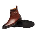 thumbnail image 5 of Santimon Men Genuine Leather Chukka Boots Classic Ankle Boots Dress Chelsea Boots Brown 10.5 US, 5 of 7