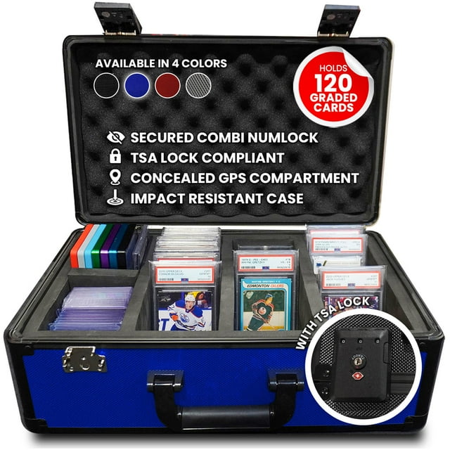 EVORETRO Étui de Rangement pour Cartes en Aluminium Gradué avec Serrure TSA pour PSA, BGS, CGC Slabs – Boîte de Collection Sécurisée pour Cartes à Échanger