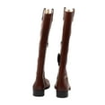 thumbnail image 6 of INC Womens Brown Round Toe Zip-Up Leather Boots 7.5, 6 of 13