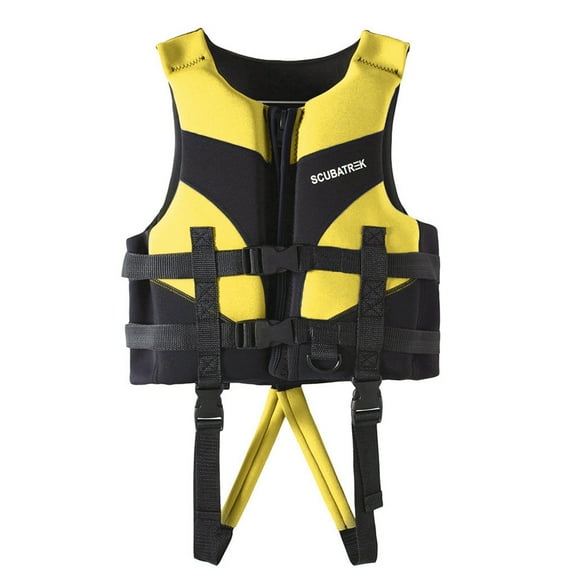 Swim Vest Youth Kids | Lightweight & Quick-Dry | Adjustable Buckles & Zipper | Kayak, Swimming Training, Boating - Watersports | Fit for 50-125 lbs,Yellow,M