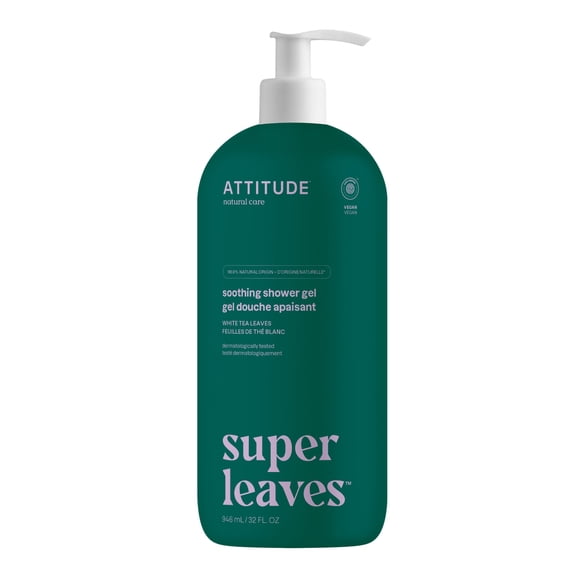 Gel de ducha ATTITUDE Calmante con hojas de té blanco 946 ml, vegano