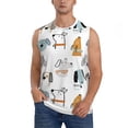 thumbnail image 2 of Lsque Puppy Print Men's Cotton Blend Sleeveless Muscle Shirts (S-3XL)- Moisture Wicking, Odor Protection, UPF 30+,Large, 2 of 8