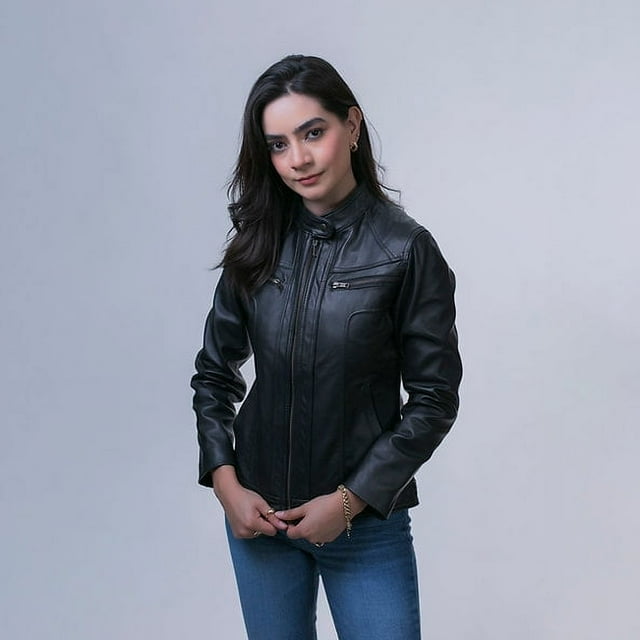 CHAMARRA RENATA PIEL BORREGO NEGRO