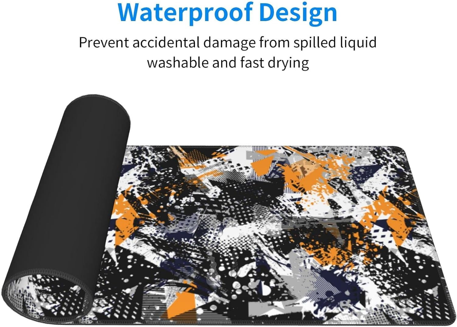 Gaming Mouse Pad Large, XL Mousepad Design with Abstract Texture, Stitched Extended Desk Pad for Keyboard and Mouse, Stitched Big Long Computer Loptop Pads Gifts for Women, (Colorful, 31.5 * 11.8 in)