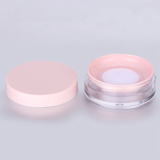 COSMOBETTY 2Ud Polvo Puff Case Plástico Rosa Con Malla Elástica Para Guardar Polvo Suelto Sin Filtraciones