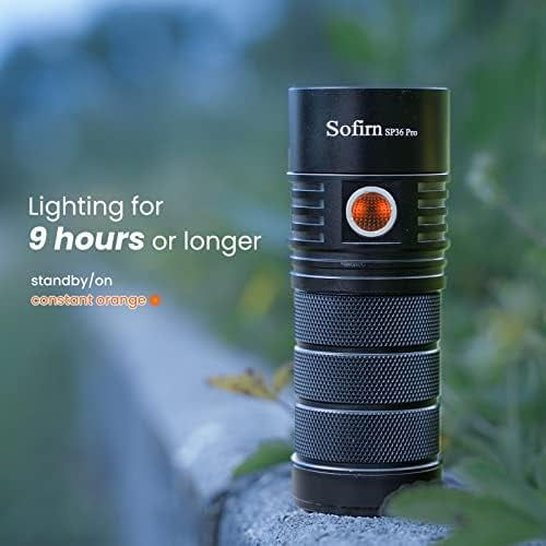 Flashlight High Lumens, 8000 Lumens Super Bright SP36 Pro Powerful Light USB C Rechargeable with 4*LED 5000K, Anduril 2.0 Programmable UI and Charging Cable（SP36Pro 5000k）$$