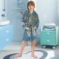 thumbnail image 5 of FORMRS Niños Bathrobe Unisex Hooded Robe Soft Plush Pajamas Sleepwear, Size 2-3T, Blue Tree, 5 of 7