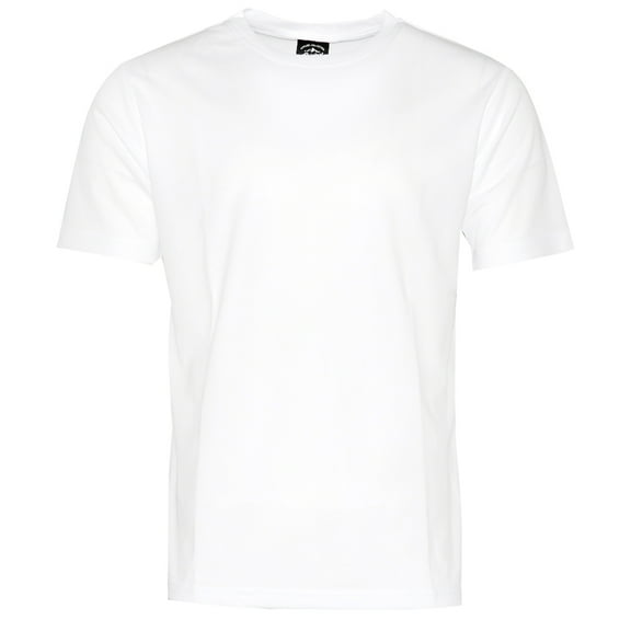 Men's T-Shirt Athletic Quick Dry Gym Workout Casual Crew Neck Short Sleeve Tee, White, M