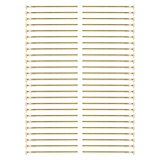 Alfileres de cabeza plana Bling Bling 50 piezas Acero inoxidable Dorado
