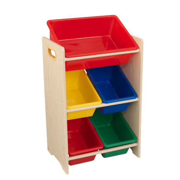 KidKraft Wooden Children's Toy Storage Unit with Five Plastic Bins