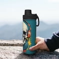 thumbnail image 7 of KLL Modern Hip-Hop Skull Pattern 18oz Insulated Water Bottle, Stainless Steel Sports Water Cup Flask with Spout and Handle Lid for Sports Travel Car& School, 7 of 7