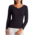 thumbnail image 2 of Miqool Womens Long Sleeve Thermal Shirts Casual V Neck Soft Stretchy Breathable Lightweight Base Layer Underwear Top, 2 of 6