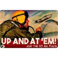 thumbnail image 1 of Air Force Paratrooper Recruitment Metal Poster Pilot Airplane Tin Sign Vintage Wall Art Decor Plaque for Home Bar Club Room Garage Man Cave 8x12 inch, 1 of 5