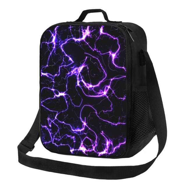 Xecao Galaxy Lightning for Insulated Lunch Bag for Work School Travel with Adjustable Strap and Zipper Closure Lightweight Thermal Bento Tote