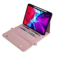 thumbnail image 3 of ELEHOLD Leather Bag Case for iPad Pro 12.9" 2022/2021/2020/2018 with Card Slots Zipper Storage Pencil Holder Kickstand Function Crossbody Shoulder Strap Handstrap Phone Bag Business Bag Case, Pink, 3 of 9