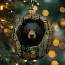 Hometravel Christmas Animal Acrylic Ornament, Printed Design Tree Hanging Decoration, 8cm Festive Gift for Family and Colleagues Exchange