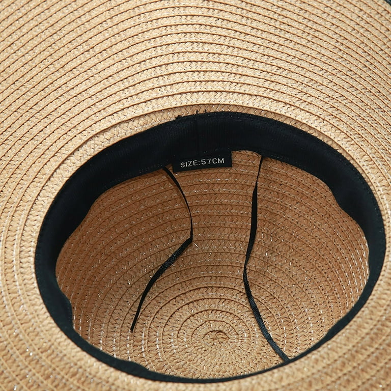 NEW xl big floppy tan and black straw flexible sun beach hat It main image 4