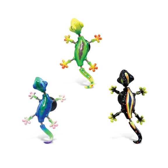 CoTa Global Exotic Gecko Refrigerator Bobble Magnets Set of 3 - Assorted Color Fun Cute Reptile Lizard Bobble Head Magnets For Kitchen Fridge, Home Decor, Cool Office and Decorative Novelty - 3 Pack