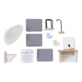 thumbnail image 3 of 2 juegos de muebles de casa de muñecas de madera, modelo de accesorios de simulación, bricolaje, hechos a mano Salón y Baño, 3 of 9