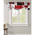 thumbnail image 2 of Tie Up Valance Curtain for Kitchen, Modern Burgundy Red Black White Art Rod Pocket Short Curtains Adjustable Tie-Up Shade Valances, Abstract Geometric Window Treatment for Bathroom Living Room Bedroom, 2 of 7
