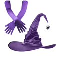 thumbnail image 3 of Offaod Women's Witch Hat & Long Gloves Set - Foldable Halloween Costume Accessories, Gothic Spooky Party Outfit, 3 of 5
