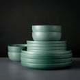 thumbnail image 4 of Thyme & Table Caspian Green 12-Piece Ceramic Dinnerware Set, 4 of 9