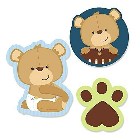 Baby Boy Teddy Bear - DIY Shaped Party Cut-Outs - 24 Count