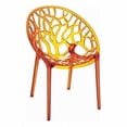 thumbnail image 1 of Compamia ISP052-TORA Crystal Polycarbonate Modern Dining Chair Transparent Orange -  set of 2, 1 of 10