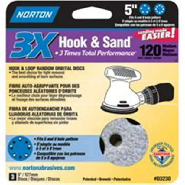 Norton Pack de Disques en Papier Crochet et Sable 3230 120