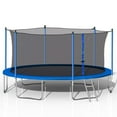thumbnail image 3 of Triple Tree Outdoor Exercise Bouncer Trampoline with 360 Degree Safety Net, Blue, 14 ft, 3 of 7