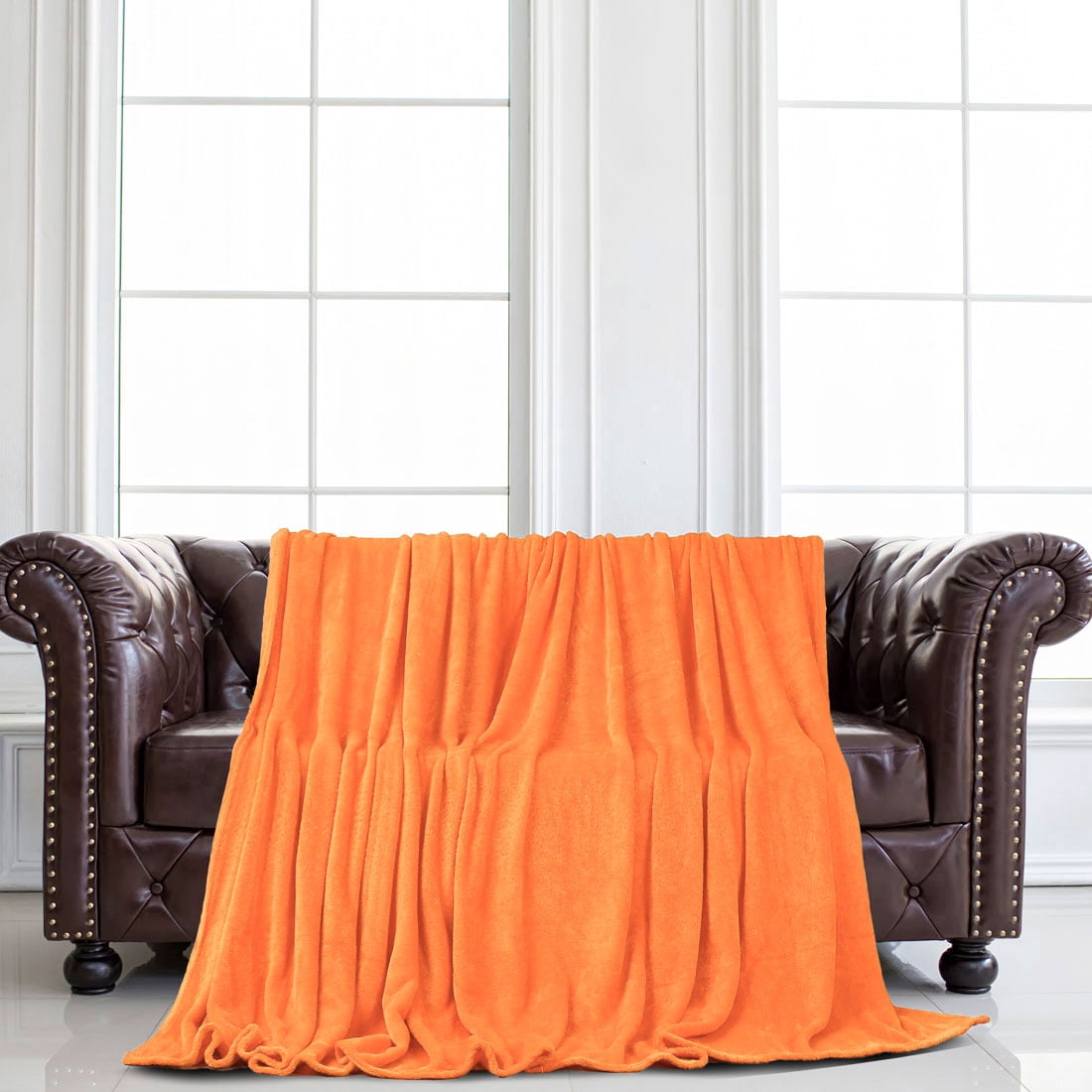 Unique Bargains Fuzzy Plush Flannel Fleece Throw Blanket Coral 78" x 90"