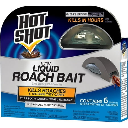 Hot Shot Liquid Roach Bait, Roach Killer, 6 Count, 1 Pack