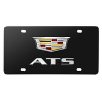 Cadillac ATS 3D New Crest Dual Logo Black Stainless Steel License Plate
