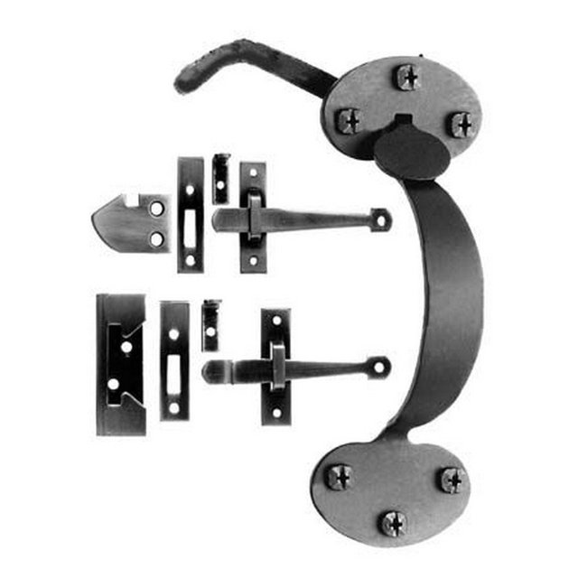 Rim Latch Bellota, hierro forjado negro mate