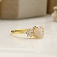 thumbnail image 2 of 14K Yellow Gold Pear Shape Created Opal Marquise Wedding Ring, 2 of 4