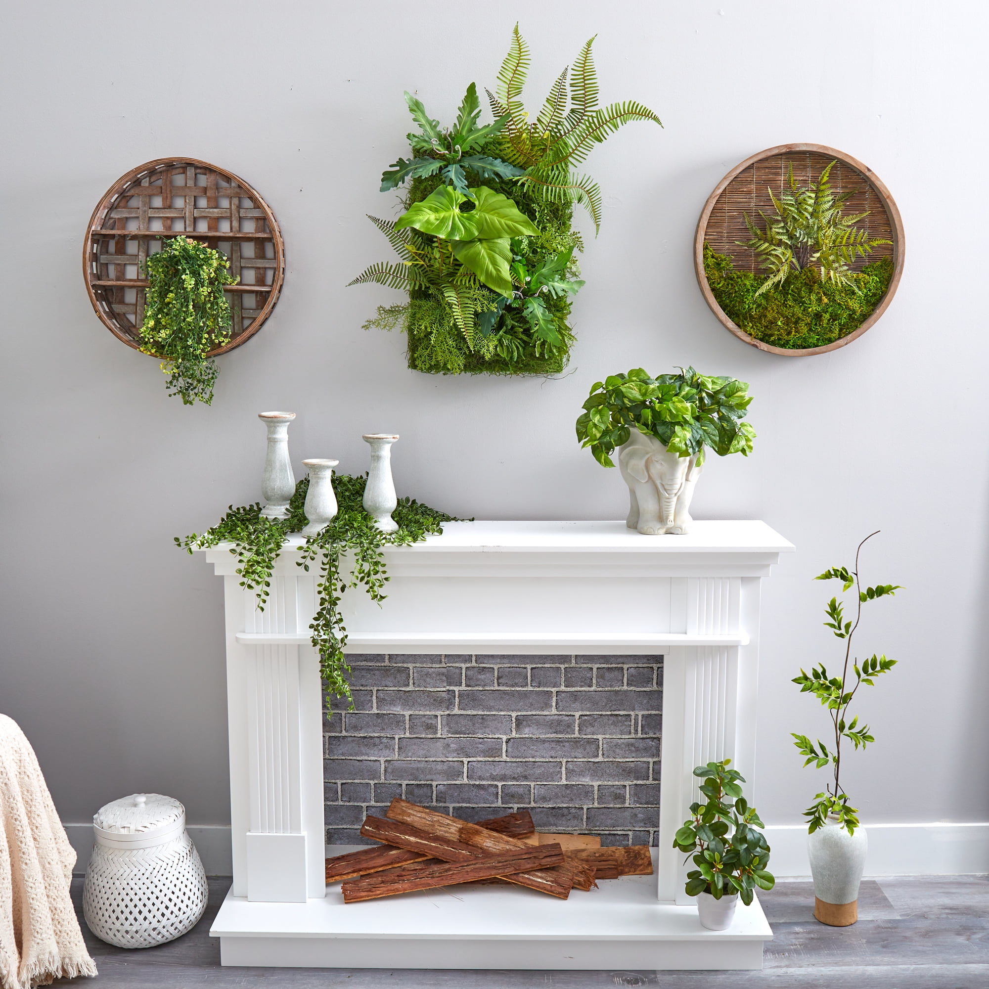 Nearly Natural 24in. x 16in. Mixed Foliage Artificial Living Wall