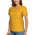 thumbnail image 2 of Honeii Corn Kernels Print Women's Classic V-Neck T-Shirt,Womens Fashion Tops,Stylish Everyday Top for Women, Casual Summer Spring Outfits Clothes-XX-Large, 2 of 5