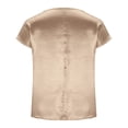 thumbnail image 6 of Otvok Women's Solid Short Sleeve Round Neck Shirts Tops, 6 of 6