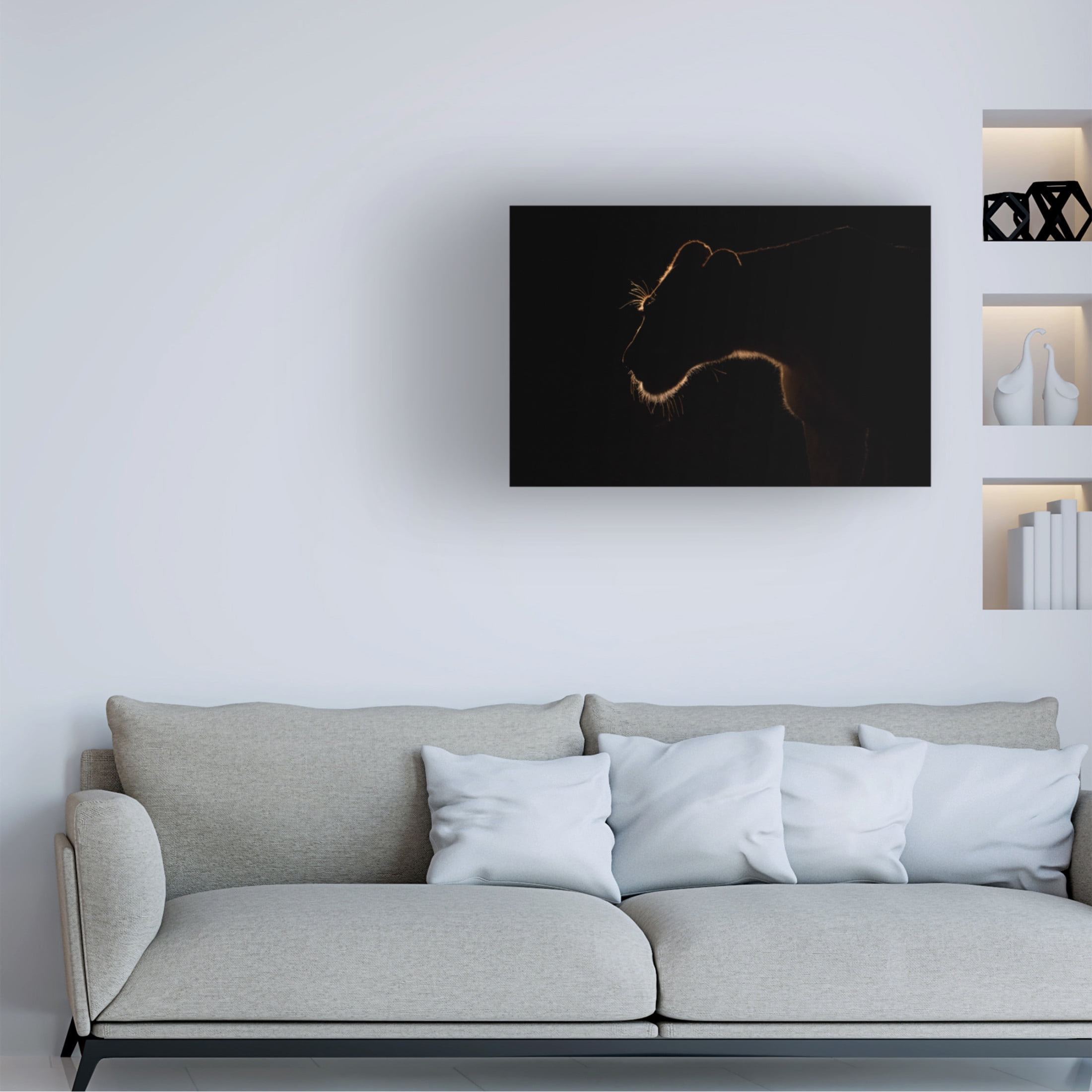 Canvas Wall Art - Amnon Eichelberg 'Lion Still' Wall Art for Living Room, Bedroom, or Office D?cor by Trademark Fine Art - 19 x 12 Inches