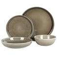 thumbnail image 2 of Gibson Elite Berea 16 Piece (Service for 4) Plates and Bowls Stoneware Dinnerware Set -Taupe, 2 of 11