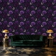 thumbnail image 3 of Peel and Stick Wallpaper Purple Roses Butterflies Dark Wall Mural 17.7in x 9.8ft Self Adhesive Removable Wall Paper Renter Friendly Wallpaper for Nursery Bedroom Cabinets, 3 of 8