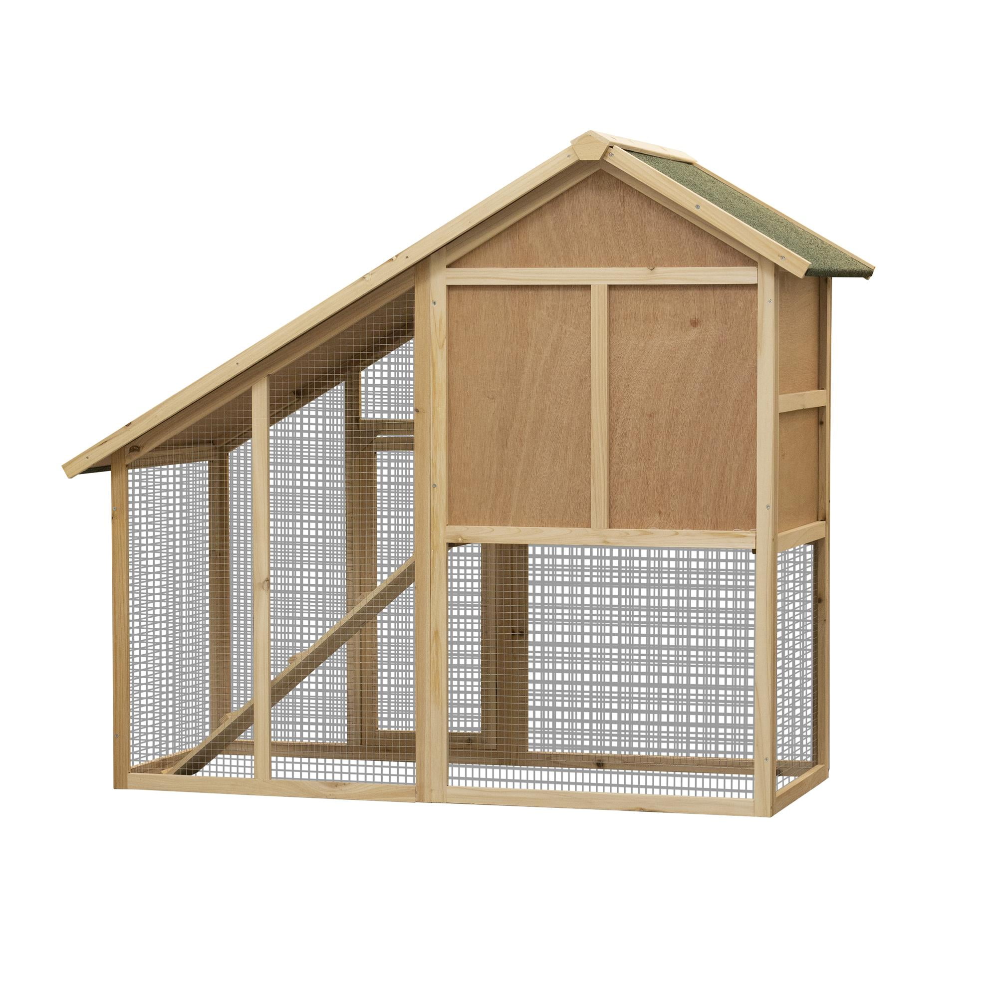 Pefilos 55" Rabbit Hutch Indoor Outdoor, Rabbit Cage with Tray, Wooden Bunny House, 2-Story Guinea Pig Hutch with Run, Beige Pefilos 55" Rabbit Hutch Indoor Outdoor, Rabbit Cage with Tray, Wooden Bunny House, 2-Story Guinea Pig Hutch with Run, Beige