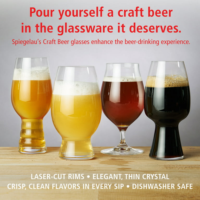 Spiegelau Craft Beer IPA Glass Set of 4 - Crystal, Modern Beer Glasses,  Dishwasher Safe, Professional Quality Beer Pint Glass Gift Set - 19.1 oz