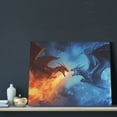 thumbnail image 3 of Gukieu Red And Blue Fire Dragon A Print Canvas Decorative Hanging Painting, Waterproof Art Wall Decoration with Frame, Suitable for Living Room, Bedroom, 3 of 6