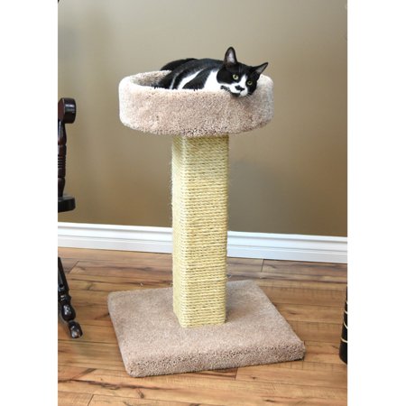UPC: 0711005821520 | Prestige Cat Trees 32 in. Solid Wood Large Cat Scratching Post and Sleeper Tree