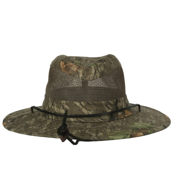 Men's Stuctured Safari Style Hat, Mesh Inserts for Breathability, Mossy Oak® Country Roots Camo.