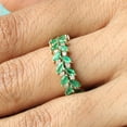 thumbnail image 4 of Marquise Emerald & Cubic Zirconia Full Eternity Band Ring, 925 Sterling Silver Ring, Emerald Leaf Ring, Wedding Band Gift For Her. May Birthstone, 4 of 5