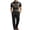 Black, variant on Men's 2 Piece Sets Dressy Formal Lapel Plaid Short Sleeve Tops with Buttoned Suit Long Pants Casual Outfits for Business